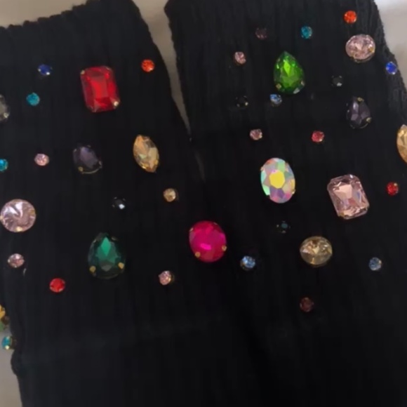 COPY - Womens & Big Kids Multi Color Bling Gemstone Slouch Socks - Picture 3 of 3